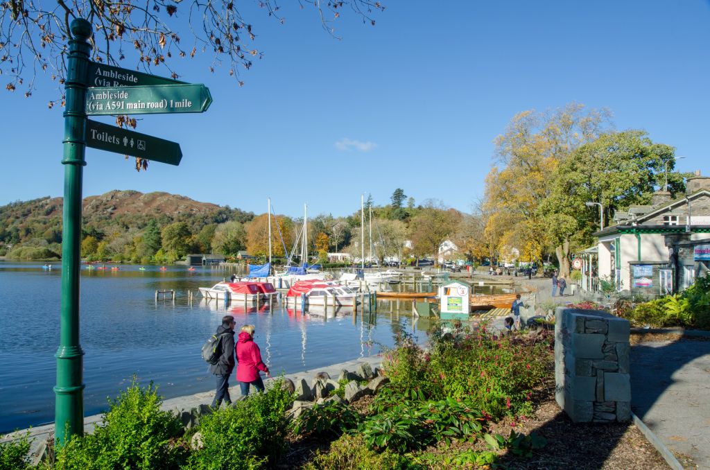 Ambleside lake front in autumn