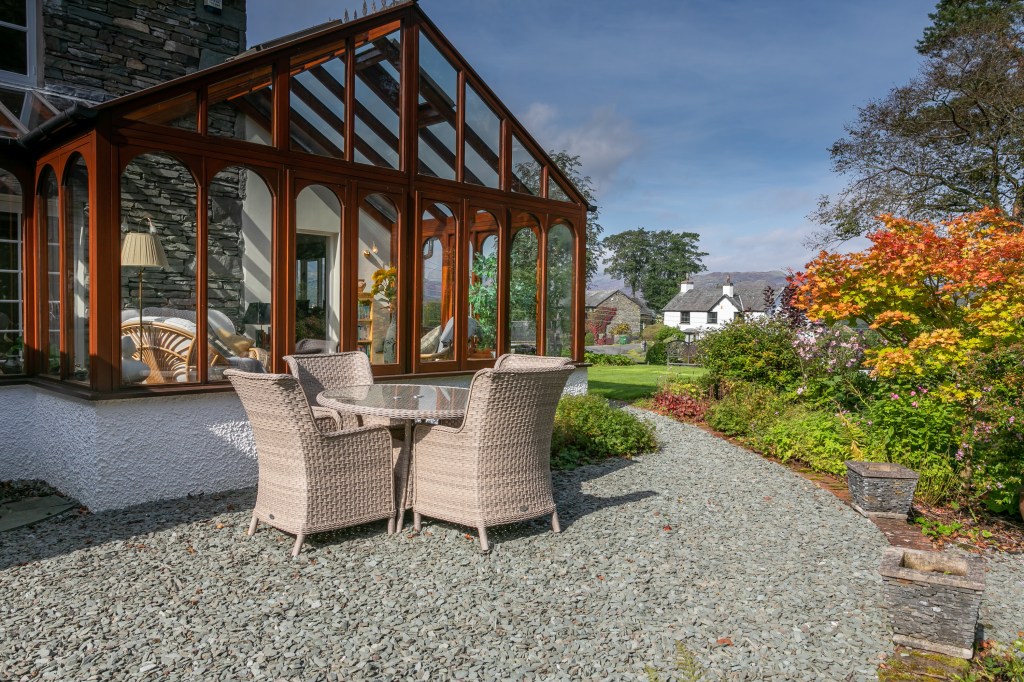 Patio area of Skelwith Fold Cottage